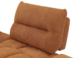 Sofá de 2 lugares função avança-recua em tecido texturizado terracota APOLIU