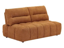 Sofá de 2 lugares função avança-recua em tecido texturizado terracota APOLIU