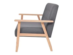 Sofá de 2 lugares para sala de estar sala de TV casa uso interno 113,5 x 67 x 73,5 cm tecido cinza escuro 02_0019564