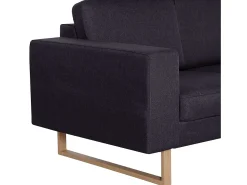 Sofá de 2 lugares para sala de estar decoração de interiores tecido preto 02_0019034