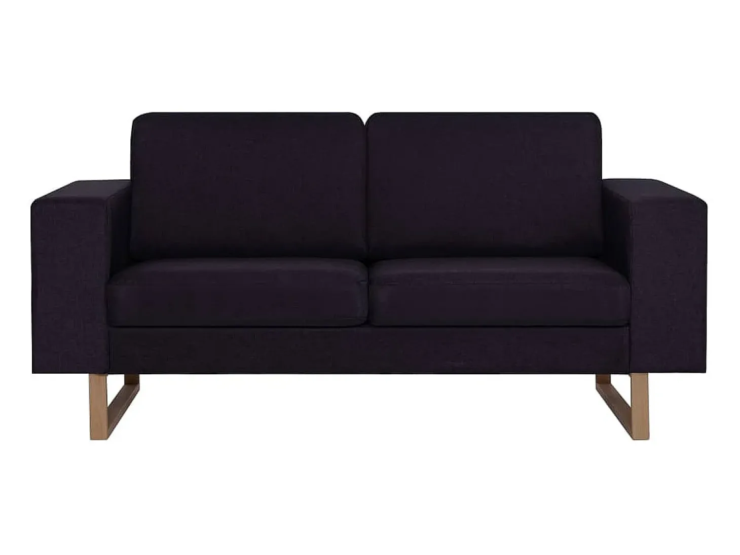 Sofá de 2 lugares para sala de estar decoração de interiores tecido preto 02_0019034