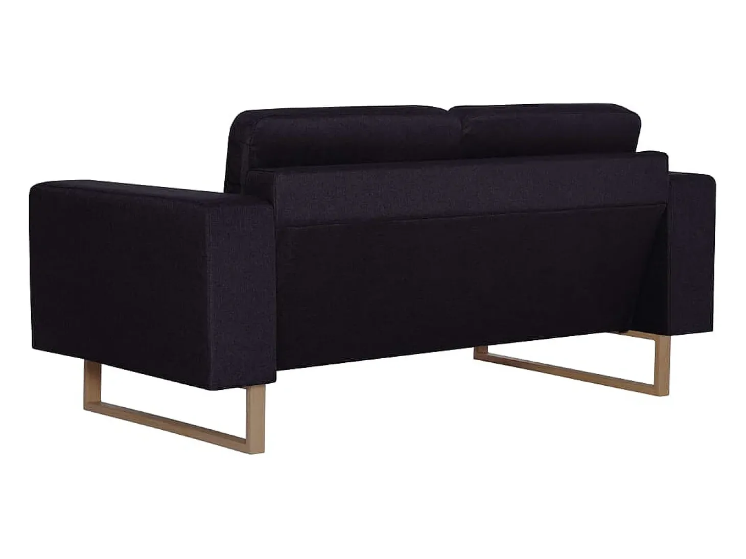 Sofá de 2 lugares para sala de estar decoração de interiores tecido preto 02_0019034