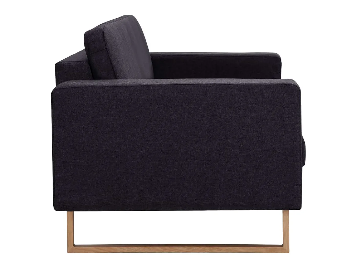 Sofá de 2 lugares para sala de estar decoração de interiores tecido preto 02_0019034