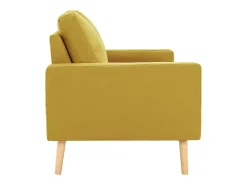 Sofá de 2 lugares para sala de estar sala de TV decoração de interiores tecido amarelo 02_0020011
