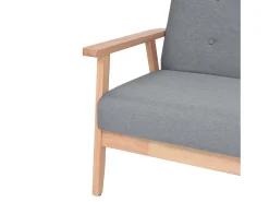 Sofá de 2 lugares para sala de estar sala de TV decoração de interiores tecido cinza claro 02_0020635
