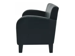 Sofá de 2 lugares para sala de estar decoração de interiores couro sintético preto 02_0020738