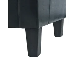 Sofá de 2 lugares para sala de estar decoração de interiores couro sintético preto 02_0020738