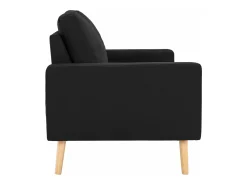 Sofá de 2 lugares para sala de estar sala de TV decoração de interiores tecido preto 02_0020831