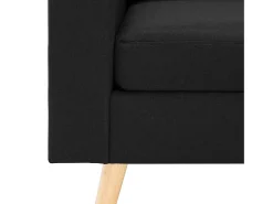 Sofá de 2 lugares para sala de estar sala de TV decoração de interiores tecido preto 02_0020831
