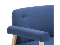 Sofá de 2 lugares para sala de estar sala de TV decoração de interiores tecido azul 02_0020618