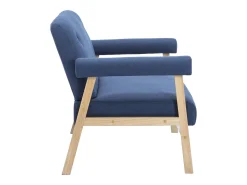 Sofá de 2 lugares para sala de estar sala de TV decoração de interiores tecido azul 02_0020618