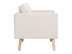 Sofá de 2 lugares para sala de estar decoração de interiores tecido creme 02_0020694