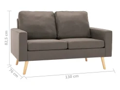 Sofá de 2 lugares para sala de estar sala de TV decoração de interiores tecido bege 02_0019447