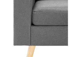 Sofá de 2 lugares para sala de estar sala de TV decoração de interiores tecido cinza claro 02_0019070