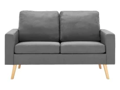 Sofá de 2 lugares para sala de estar sala de TV decoração de interiores tecido cinza claro 02_0019070