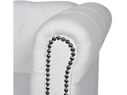 Sofá de 2 lugares para sala de estar decoração de interiores couro sintético branco 02_0020115