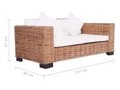 Sofá de 2 lugares para sala de estar sala de TV casa decoração de interiores em rattan natural 02_0019645