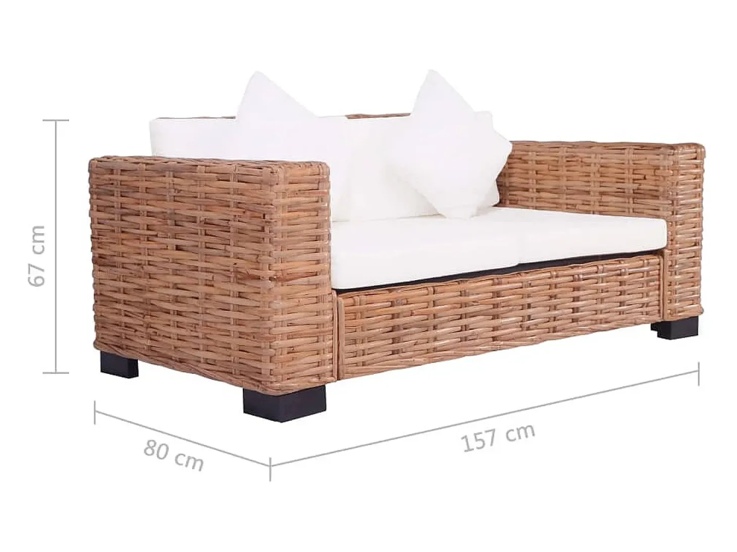 Sofá de 2 lugares para sala de estar sala de TV casa decoração de interiores em rattan natural 02_0019645