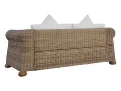 Sofá de 2 lugares para sala de estar sala de TV ou decoração de interiores com almofadas de rattan natural 02_0020837