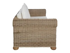 Sofá de 2 lugares para sala de estar sala de TV ou decoração de interiores com almofadas de rattan natural 02_0020837