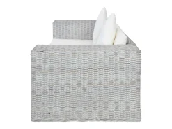 Sofá de 2 lugares para sala de estar decoração de interiores com almofadas de rattan cinza natural 02_0019624