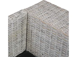 Sofá de 2 lugares para sala de estar decoração de interiores com almofadas de rattan cinza natural 02_0019624