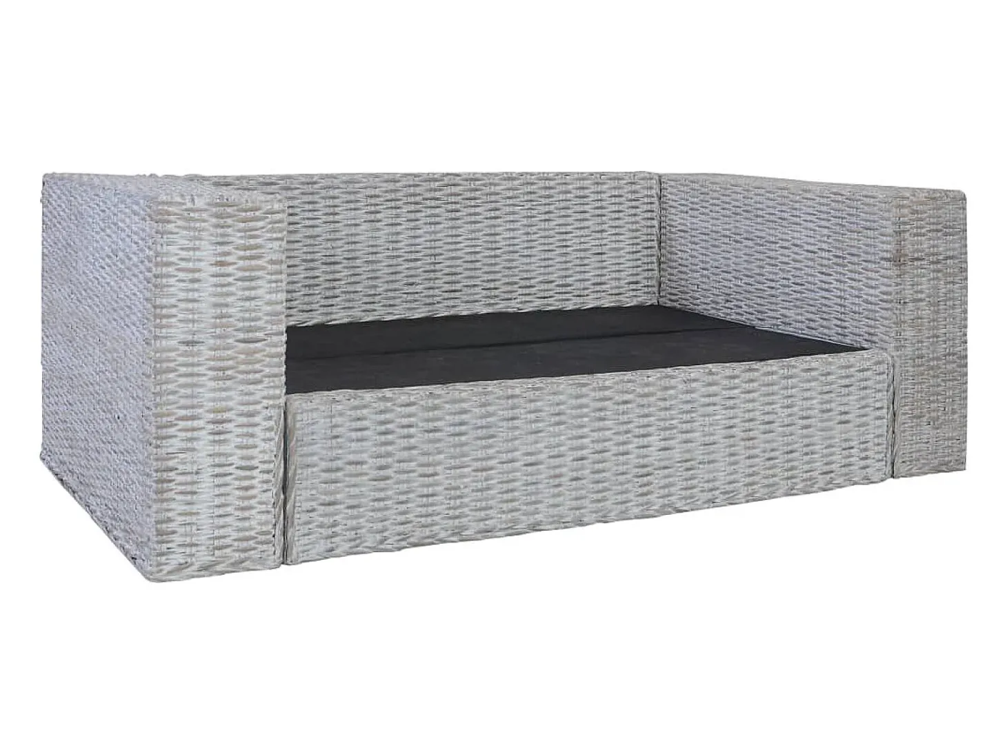 Sofá de 2 lugares para sala de estar decoração de interiores com almofadas de rattan cinza natural 02_0019624