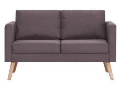 Sofá de 2 lugares para sala de estar sala de TV decoração de interiores tecido bege 02_0019669