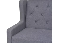 Sofá de 2 lugares para sala de estar sala de TV decoração de interiores tecido cinza 02_0018847