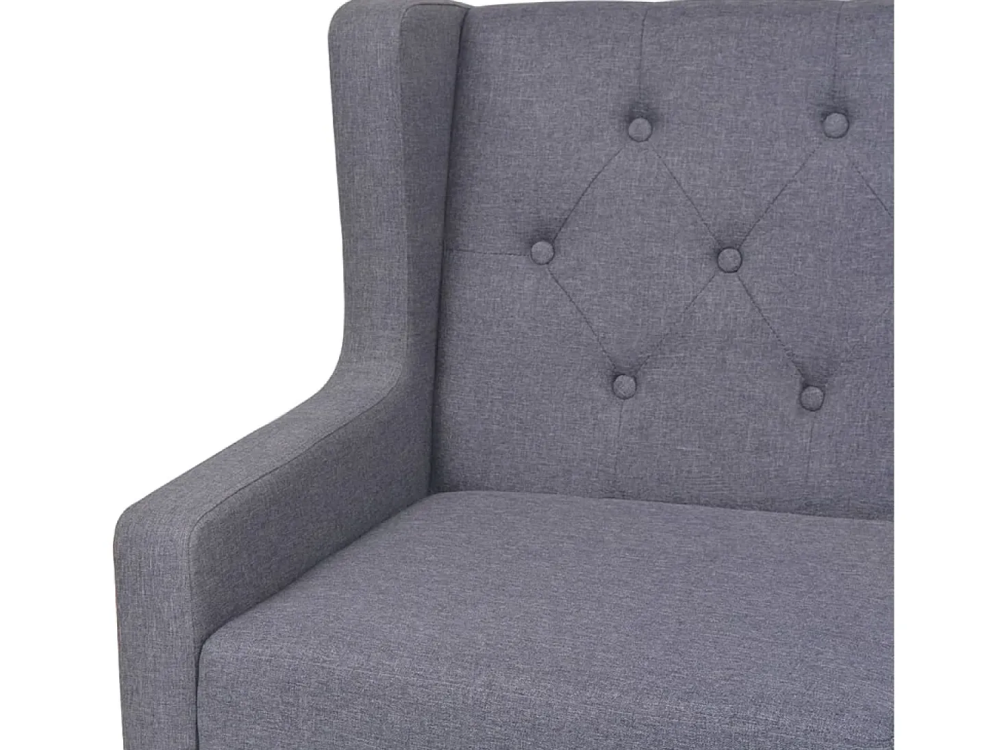 Sofá de 2 lugares para sala de estar sala de TV decoração de interiores tecido cinza 02_0018847