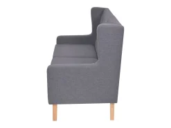Sofá de 2 lugares para sala de estar sala de TV decoração de interiores tecido cinza 02_0018847