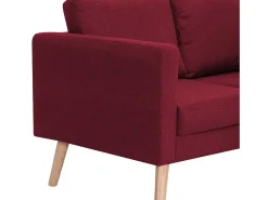 Sofá de 2 lugares para sala de estar sala de TV decoração de interiores tecido vermelho borgonha 02_0018928