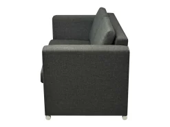 Sofá de 2 lugares para sala de estar decoração de interiores tecido cinza escuro 02_0020062