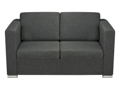 Sofá de 2 lugares para sala de estar decoração de interiores tecido cinza escuro 02_0020062
