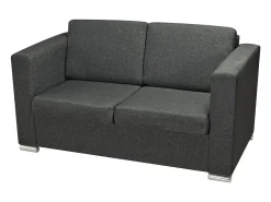Sofá de 2 lugares para sala de estar decoração de interiores tecido cinza escuro 02_0020062