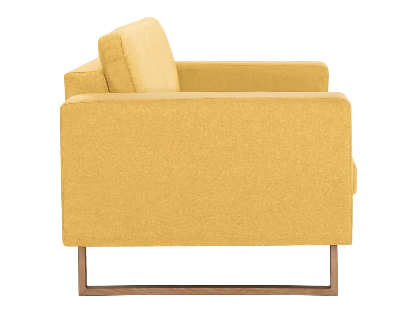 Sofá de 2 lugares para sala de estar sala de TV decoração de interiores tecido amarelo 02_0020779