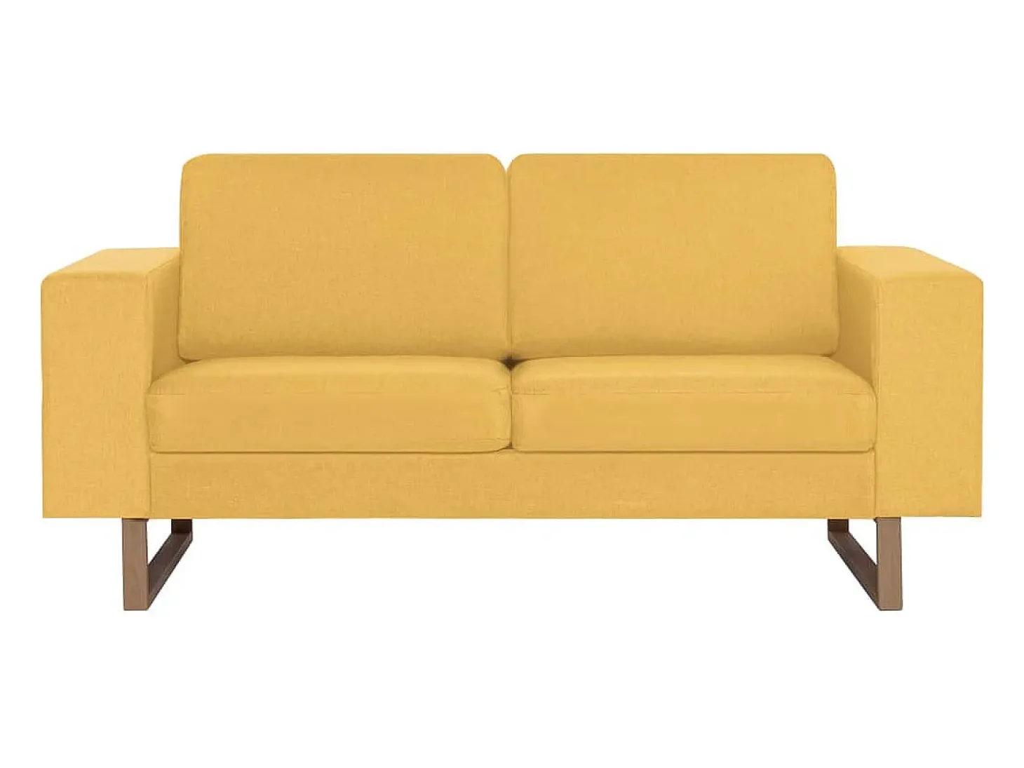 Sofá de 2 lugares para sala de estar sala de TV decoração de interiores tecido amarelo 02_0020779