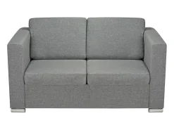 Sofá de 2 lugares para sala de estar sala de TV decoração de interiores tecido cinza claro 02_0019064