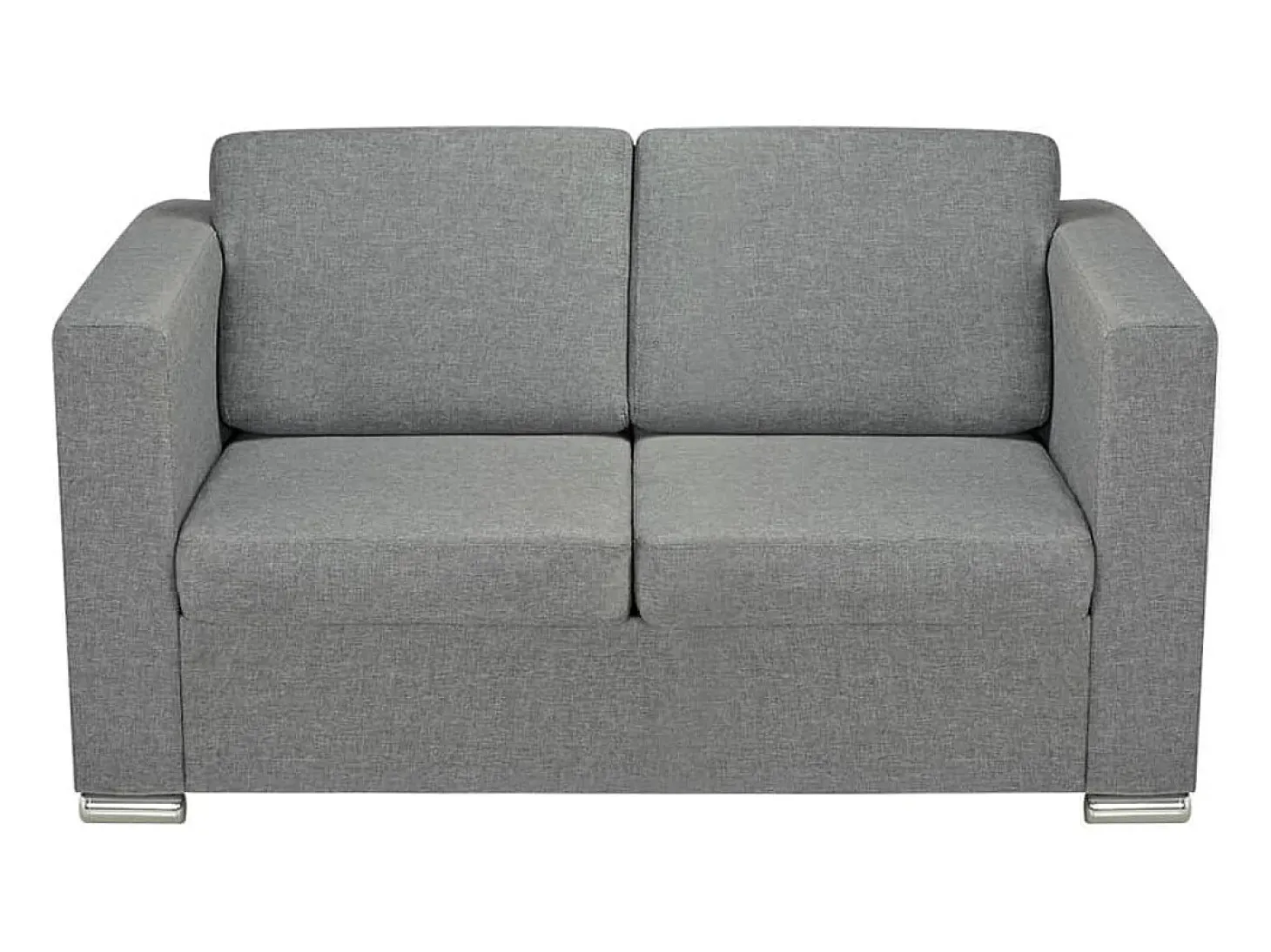 Sofá de 2 lugares para sala de estar sala de TV decoração de interiores tecido cinza claro 02_0019064