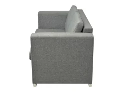 Sofá de 2 lugares para sala de estar sala de TV decoração de interiores tecido cinza claro 02_0019064