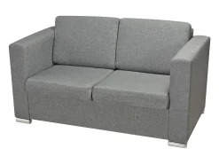 Sofá de 2 lugares para sala de estar sala de TV decoração de interiores tecido cinza claro 02_0019064