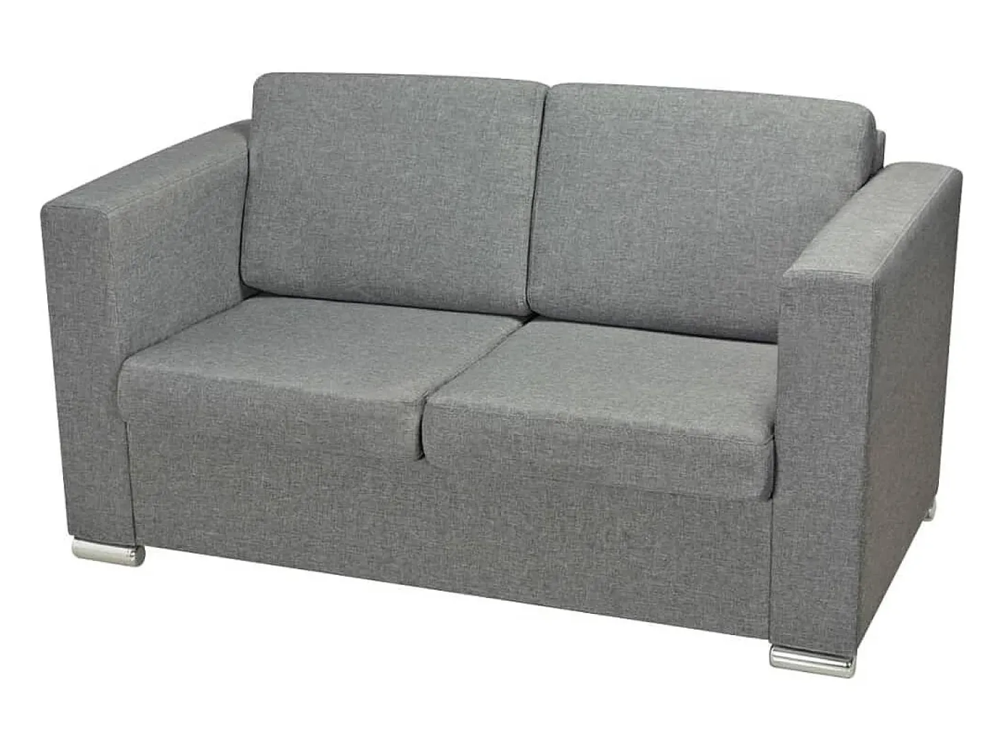 Sofá de 2 lugares para sala de estar sala de TV decoração de interiores tecido cinza claro 02_0019064