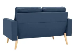 Sofá de 2 lugares para sala de estar sala de TV decoração de interiores tecido azul 02_0019448