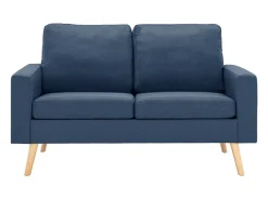 Sofá de 2 lugares para sala de estar sala de TV decoração de interiores tecido azul 02_0019448