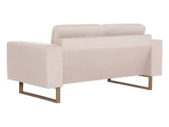 Sofá de 2 lugares para sala de estar sala de TV decoração de interiores tecido creme 02_0020230