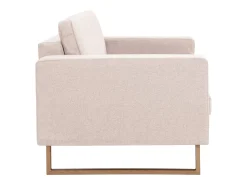Sofá de 2 lugares para sala de estar sala de TV decoração de interiores tecido creme 02_0020230