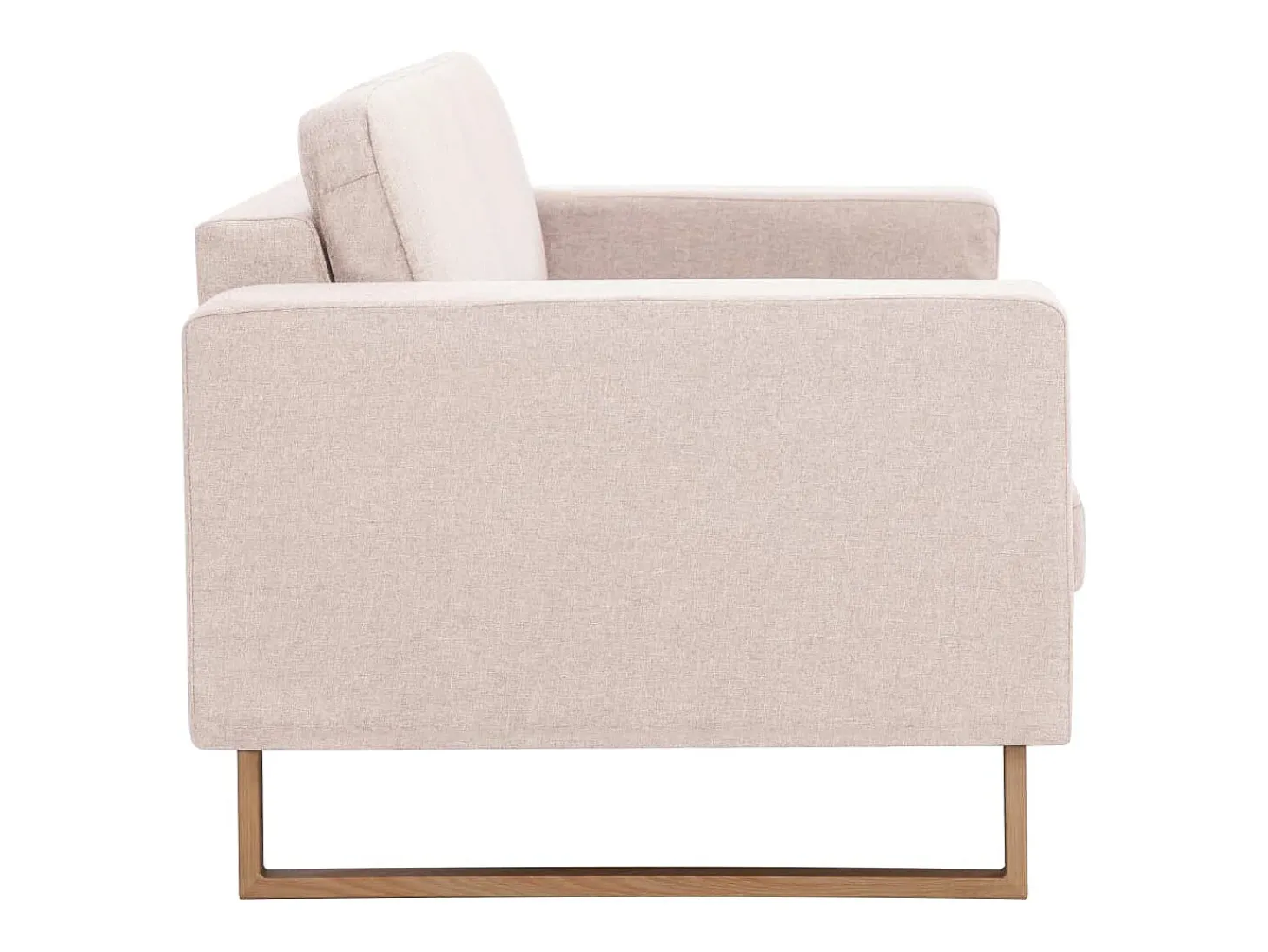 Sofá de 2 lugares para sala de estar sala de TV decoração de interiores tecido creme 02_0020230