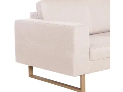 Sofá de 2 lugares para sala de estar sala de TV decoração de interiores tecido creme 02_0020230