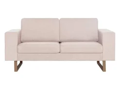 Sofá de 2 lugares para sala de estar sala de TV decoração de interiores tecido creme 02_0020230