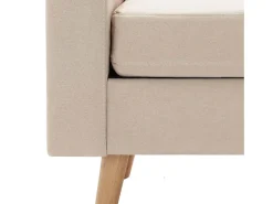 Sofá de 2 lugares para sala de estar sala de TV decoração de interiores tecido creme 02_0020832